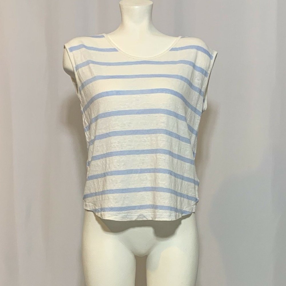 Gap Dolman Sleeve Striped 100% Linen T-Shirt Small